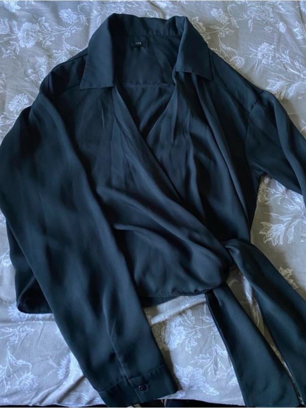 Forest Green Wrap-Style Women's Blouse from Lucca